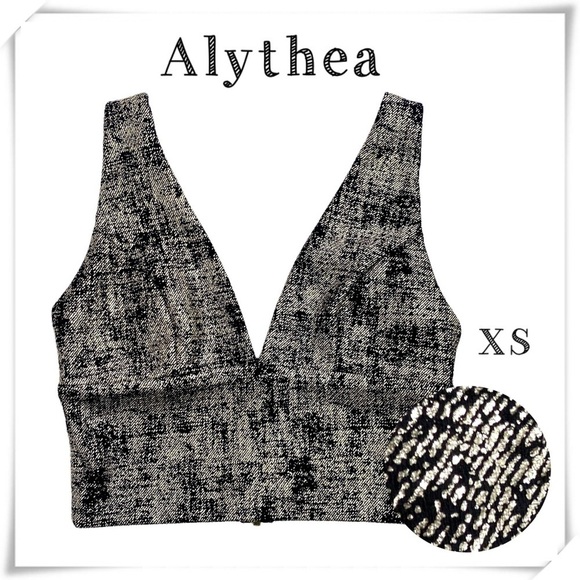 ALYTHEA Corset top In Metallic Gold Black New with Tag - Picture 1 of 8